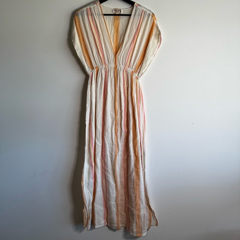 Nooki London v neck striped maxi dress size medium